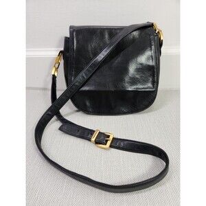 Perlina New York Crossbody Bag Black Leather Shoulder Handbag